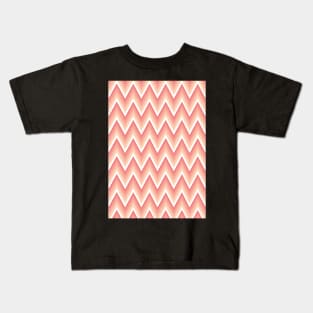 Cool Monochromatic Geometric Retro Chevron Herringbone Pattern Kids T-Shirt